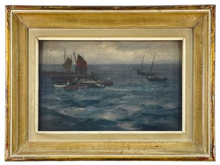 Unloading fishing boats at sea
