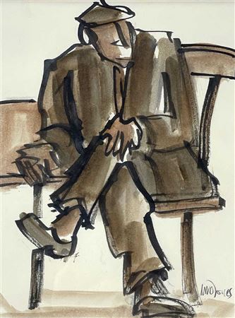 Seated gentleman with legs crossed