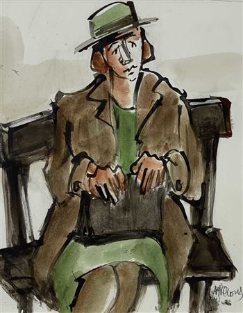 Lady Seated, Green Hat