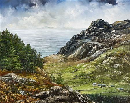 Coastal landscape at Nant Gwrtheyr, Gwynedd by Gwyneth Tomos - Auction record, sale price, and art valuation. Compare with similar artists and explore comparable artworks.