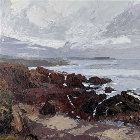 Rocky coast with distant headland