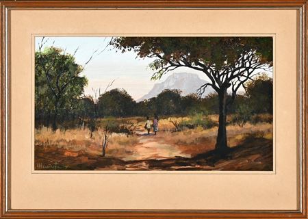 PEOPLE ON A BUSHVELD ROAD