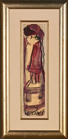 WOMAN IN RED AND GOLD by Lynette Barnard - Auction record, sale price, and art valuation. Compare with similar artists and explore comparable artworks.