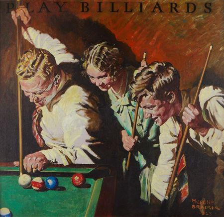 "Play Billiards" by M Leone Bracker - Auction record, sale price, and art valuation. Compare with similar artists and explore comparable artworks.