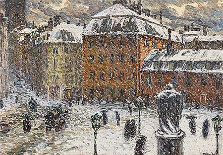 Riddarhustorget i snöyra, Gamla Stan i Stockholm by Gerda Wallander - Auction record, sale price, and art valuation. Compare with similar artists and explore comparable artworks.