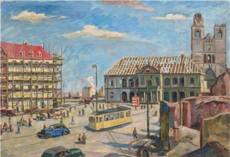 "Baustelle Alter Markt in Magdeburg" by Moritz Albert Rusche - Auction record, sale price, and art valuation. Compare with similar artists and explore comparable artworks.