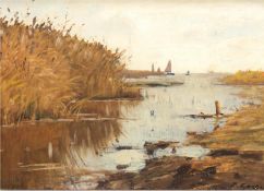 "Bodden landscape with sailing boats"