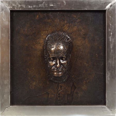Portrait of James Joyce on a map of Dublin