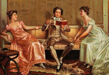 Reading by Mariano Montoya - Auction record, sale price, and art valuation. Compare with similar artists and explore comparable artworks.
