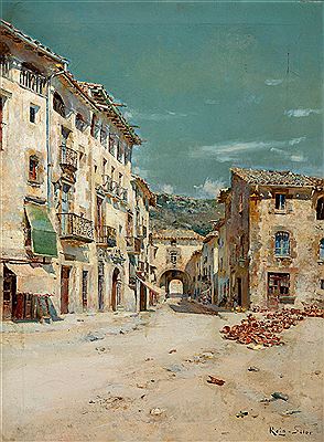 Vista de pueblo" ("Village View"). by Joan Roig - Auction record, sale price, and art valuation. Compare with similar artists and explore comparable artworks.