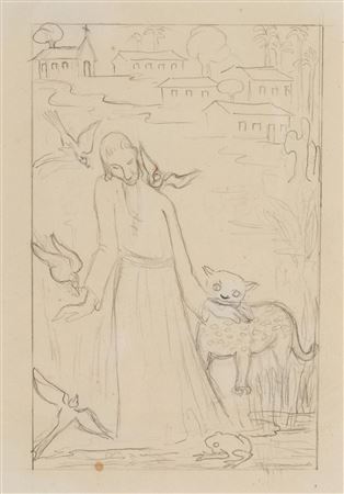 "Illustrated study for the book by Martim Cereré p. 72, II" by Tarsila Do Amaral - Auction record, sale price, and art valuation. Compare with similar artists and explore comparable artworks.