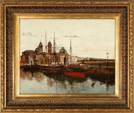 "View from the port of the old Casino of Donostia" 1888