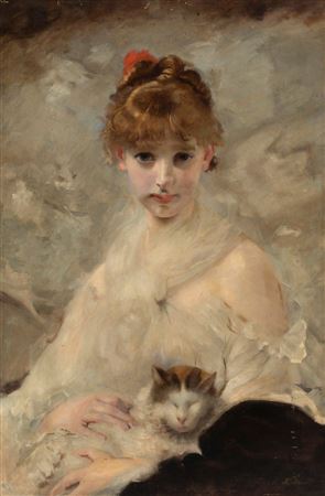 "Portrait of a Lady with a Cat.