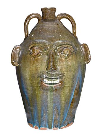Sample artwork by Burlon (BB) Craig (1914 - 2002), known for folk art sculpture, pottery-face jugs - View similar artists and auction records