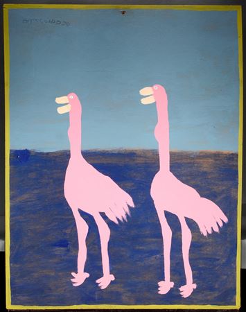 Sample artwork by Jake McCord (1945 - 2009), known for naive, folk art painting - View similar artists and auction records