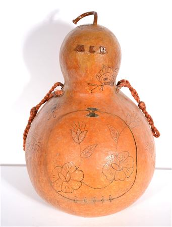 Giant Gourd With Initialed Cut Out Door