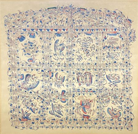 Sample artwork by Frank Albert Jones (1900 - 1969), known for paintings from visionary, dream-based images, found objects, outsider art - View similar artists and auction records