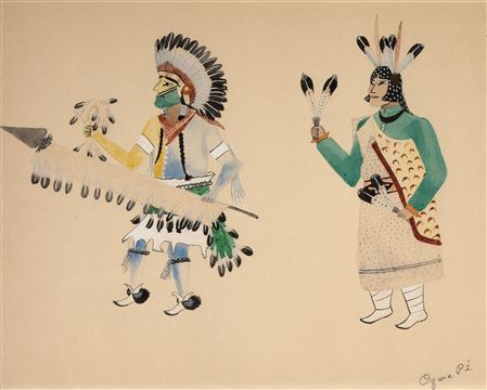 War Dance by Abel (Oqwa Pi) Sanchez - Auction record, sale price, and art valuation. Compare with similar artists and explore comparable artworks.