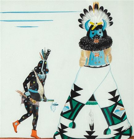 Sitted Shalako and the Fire God