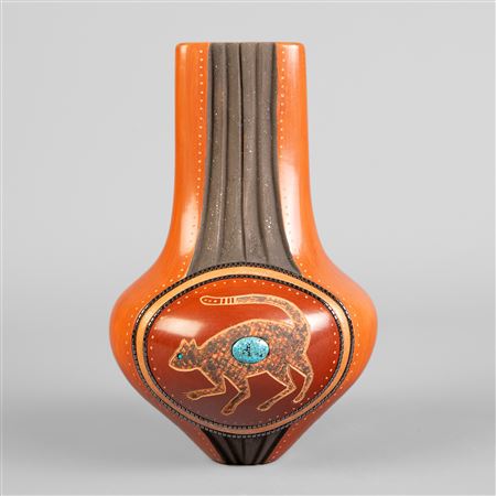 Mesa Jar with Mountain Lion and Bear