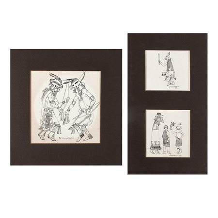 "Group of Three Drawings, 1977, 1980"