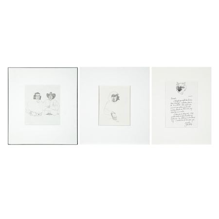 Rare Group of Two Portraits + Letter (3)