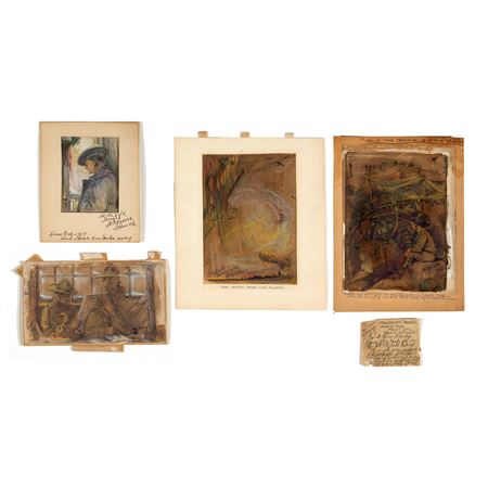 "Four WWI Field Sketches, 1917-1918"