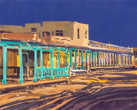 "Spanish Colonial on San Francisco Street, 1975" by Buffalo Kaplinski - Auction record, sale price, and art valuation. Compare with similar artists and explore comparable artworks.