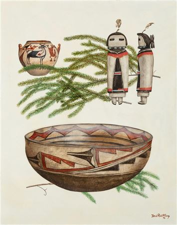 Dough Bowl with Katsinas, 1974
