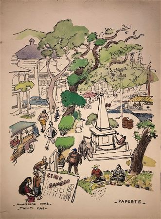 Sample artwork by Amandine Dore (1912 - 2012), known for painting - View similar artists and auction records
