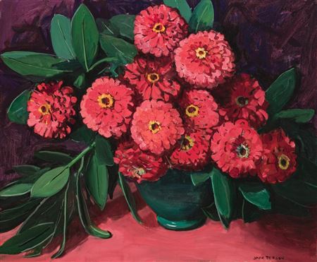 Red Zinnias
