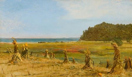 Autumn Landscape with Pumpkin Patch