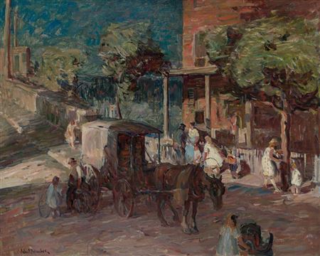 Huckster's Cart by John Folinsbee - Auction record, sale price, and art valuation. Compare with similar artists and explore comparable artworks.
