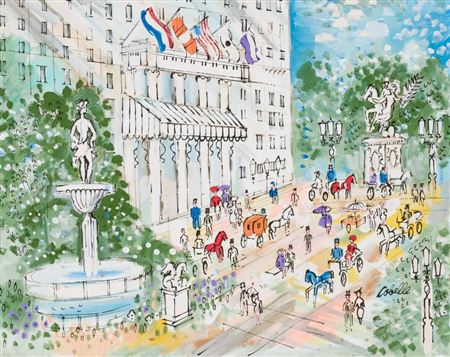 Street Scene (probably Grand Army Plaza, NYC)