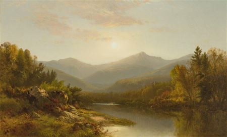 "Sun Setting Over Mountain Stream", 1864