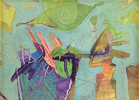 "Figure and House under a Green Sun"