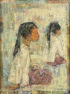 "Two Seated Girls"