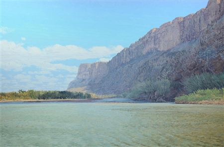 "Big River Scene," 1990 by Henry Coe - Auction record, sale price, and art valuation. Compare with similar artists and explore comparable artworks.