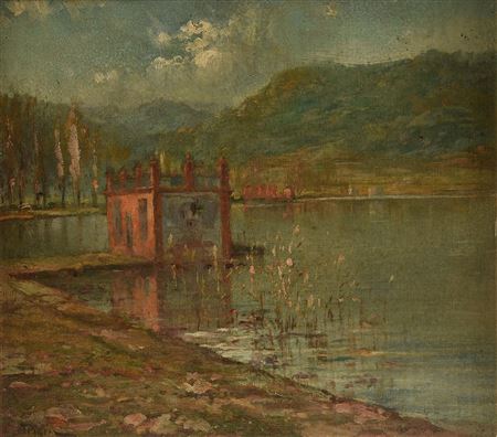 "Boathouse on a Lake"