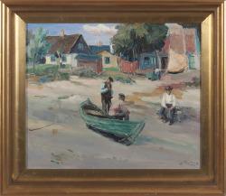 Fisherman on beach by Gottfrid Olsson - Auction record, sale price, and art valuation. Compare with similar artists and explore comparable artworks.