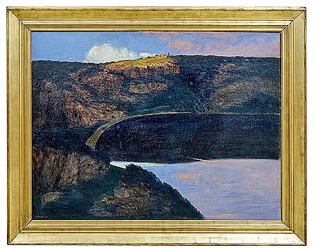 Lake Nemi in the Albano Mountains near Rome by Hermann Urban - Auction record, sale price, and art valuation. Compare with similar artists and explore comparable artworks.