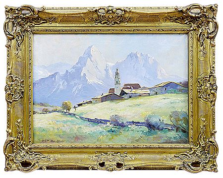 View over Lermoos to the Sonnenspitze by Fritz Muller-Schwaben - Auction record, sale price, and art valuation. Compare with similar artists and explore comparable artworks.