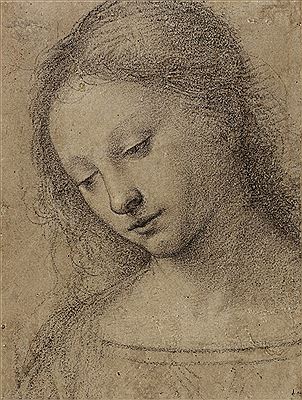 Head of a Young Woman, looking down to the left
