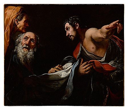 Joseph's bloodied clothes shown to Rachel and Jacob