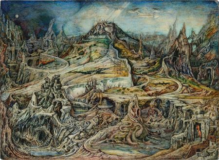 Sample artwork by Juan O'Gorman (1905 - 1982), known for murals, architecture, mosaic architectural designs - View similar artists and auction records
