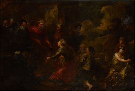 The Queen of Sheba presenting King Solomon with gifts by Pietro Dandini - Auction record, sale price, and art valuation. Compare with similar artists and explore comparable artworks.