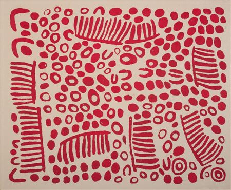 Sample artwork by Wintjiya Napaltjarri (c. 1932 - 2014), known for aboriginal art, painting, drypoint etching and printmaking - View similar artists and auction records