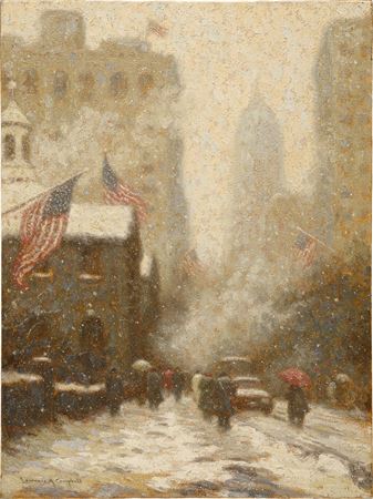 Independence Hall, Philadelphia in Winter by Laurence A Campbell - Auction record, sale price, and art valuation. Compare with similar artists and explore comparable artworks.