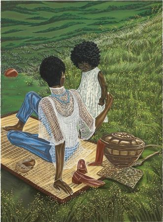 Picnic on the Grounds by Toyin Ojih Odutola - Auction record, sale price, and art valuation. Compare with similar artists and explore comparable artworks.
