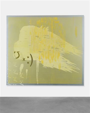 Sample artwork by Jacqueline Humphries (Born 1960), known for non objective, fluorescent, black light painting - View similar artists and auction records